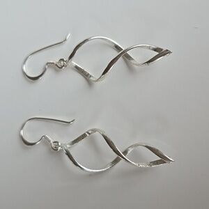 Elegant Silver Twisted Earrings